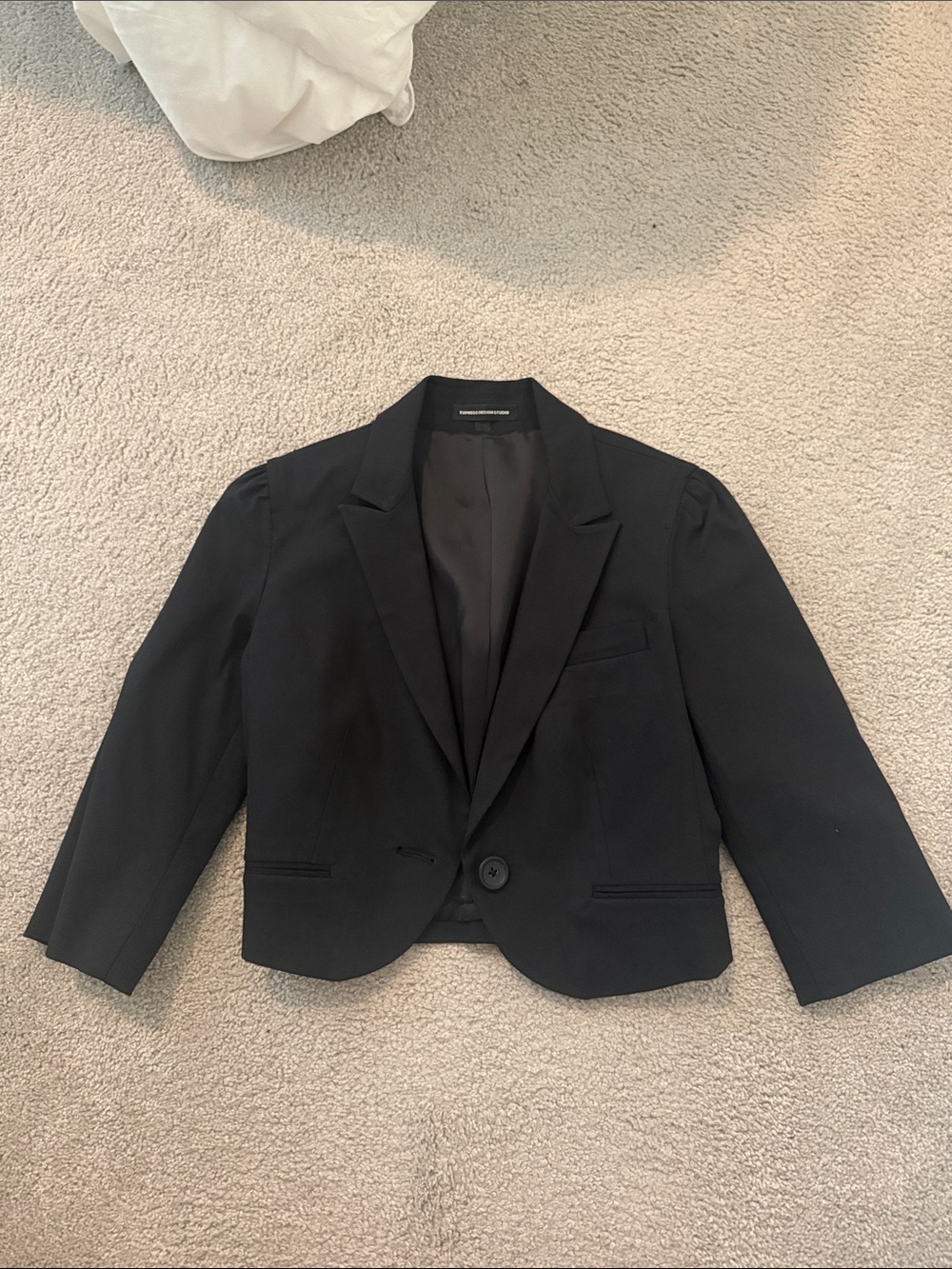 Express Black Cropped Single-Button Blazer